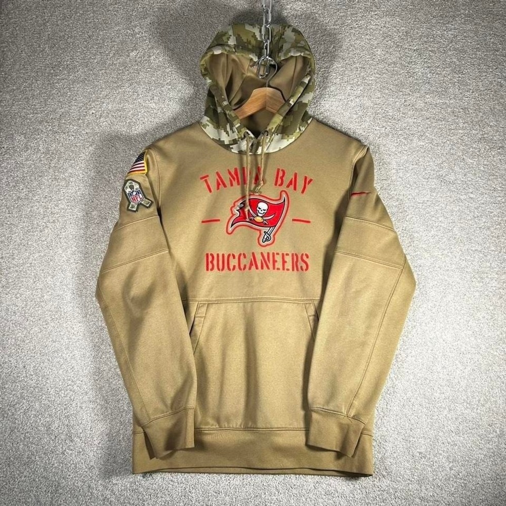 Nike Tampa Bay buccaneers salute to service tan stitched football hoodie